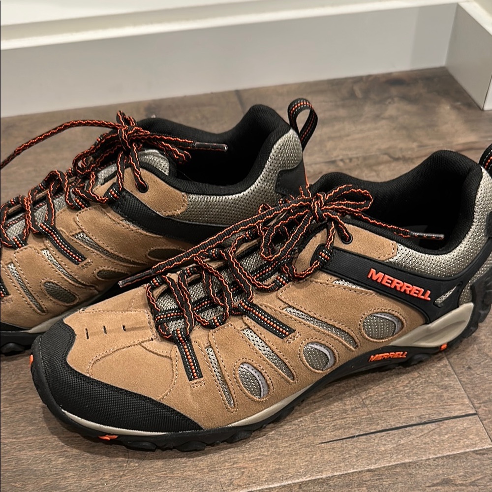 Merrell Brown and Black Athletic Shoes with Rugged Tread